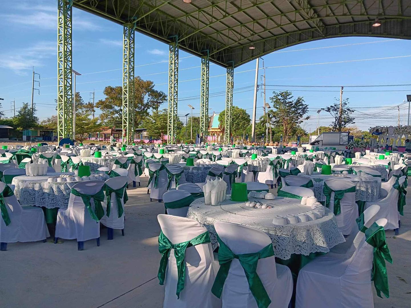 Tables and chairs setup